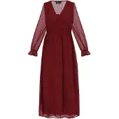 Faina Vestido borgonha