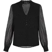 Faina Blusa 'Fashion Look' preto / prata