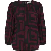 Kaffe Blusa 'KALorina' vermelho vinho / preto