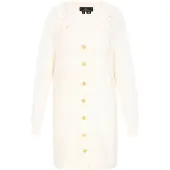 Faina Sobretudo de malha 'Fashion Look' ouro / offwhite