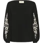 Cream Pullover 'Villea' preto / branco natural