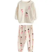 Next Pijama castanho escuro / cor-de-rosa / branco