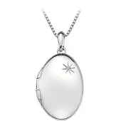Hot Diamonds Silver Collana DP493 Memoirs Oval Locket