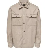 Only & Sons Camisa 'Ash' bege mosqueado