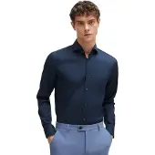 BOSS Camisa clássica 'P-HANK' marinho