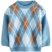 Next Pullover azul pombo / castanho / branco