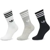 Adidas Originals Meias '3-Stripes High Crew 3 Pairs' cinzento / preto / branco