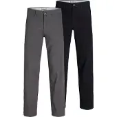 Jack & Jones Calças chino 'JPSTKane Dave' cinzento escuro / preto