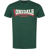 Lonsdale Camisa 'Two Tone' verde escuro / laranja escuro / branco