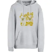 Cotton Prime Sweatshirt 'Surf Time - Urlaub & Meer' cinzento claro / oliveira