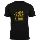 Cotton Prime Camisa 'Surf Tme Urlaub Meer Ozean' açafrão / preto