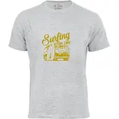 Cotton Prime Camisa 'Surf Tme Urlaub Meer Ozean' amarelo escuro / cinzento