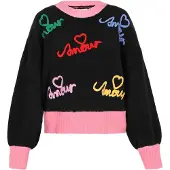 Mymo Pullover oversized 'Young Fashion' amarelo / rosa escurecido / vermelho / preto