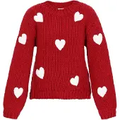 Mymo Pullover oversized vermelho / branco