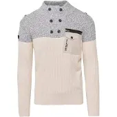 KOROSHI Pullover acinzentado / branco lã