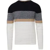 KOROSHI Pullover camelo / navy / acinzentado / offwhite