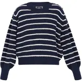 Dreimaster Maritim Pullover oversized navy / branco