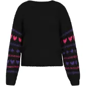 Mymo Pullover 'Young Fashion' roxo / rosa / preto