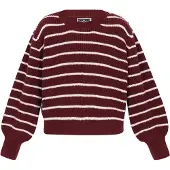 Dreimaster Maritim Pullover oversized vermelho escuro / branco
