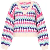 Mymo Pullover oversized 'Young Fashion' creme / navy / turquesa / amora