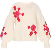 Mymo Pullover oversized bege / rosa / vermelho