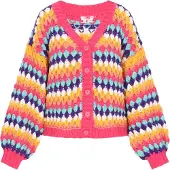 Mymo Casaco de malha azul / roxo / laranja / rosa