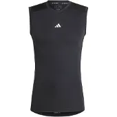 Adidas Camisa funcionais 'TECHFIT Compression Training Sleeveless' preto / branco