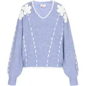 IZIA Pullover oversized azul claro / offwhite
