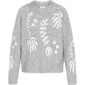IZIA Pullover oversized cinzento claro / branco