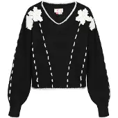 IZIA Pullover oversized preto / branco