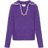 IZIA Pullover roxo escuro / branco