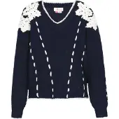 IZIA Pullover oversized navy / branco