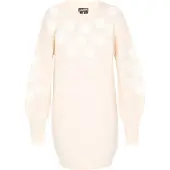 Dreimaster Vestido de malha bege / branco
