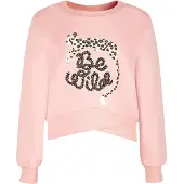 Happy girls Pullover mistura de cores / rosa