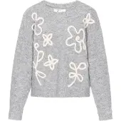 IZIA Pullover cinzento claro / branco