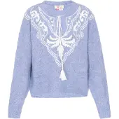 IZIA Pullover azul claro / branco