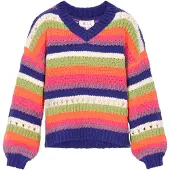 IZIA Pullover oversized 'Fashion Look' azul / verde / laranja / branco