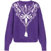 IZIA Pullover púrpura / branco