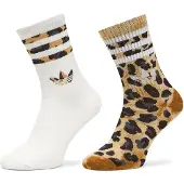 Adidas Meias Leopard Crew Socks 2 Pairs mulheres - Castanho - M