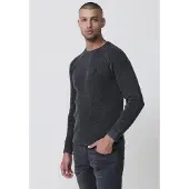 KOROSHI Pullover cinzento / mosqueado preto