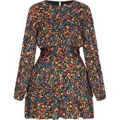 IZIA Vestido turquesa / azul-violeta / laranja / preto