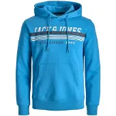 Jack & Jones Sweatshirt 'Iron' marinho / azure / branco