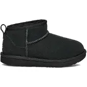 Ugg para mulher/menina. 1130750K Classic Ultra Mini Leather Booties preto (32.5), Couro, Plano, Nenhum, Casual, Homewear, moda infantil