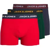 Jack & Jones Boxers 'JWHJAMES' azul escuro / verde escuro / vermelho vivo / branco