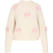 Mymo Pullover cor-de-rosa / branco lã