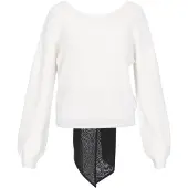Faina Pullover preto / offwhite