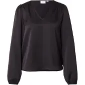 Vila Blusa De Manga Comprida Ellette Smock Satin Top