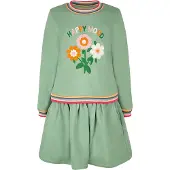 Happy girls Vestido verde claro / verde escuro / laranja escuro / branco natural