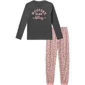 Buffalo Pijama 'Leo 1x' cinzento / rosa / preto