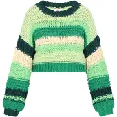 Mymo Pullover oversized bege claro / verde / verde pastel / verde escuro